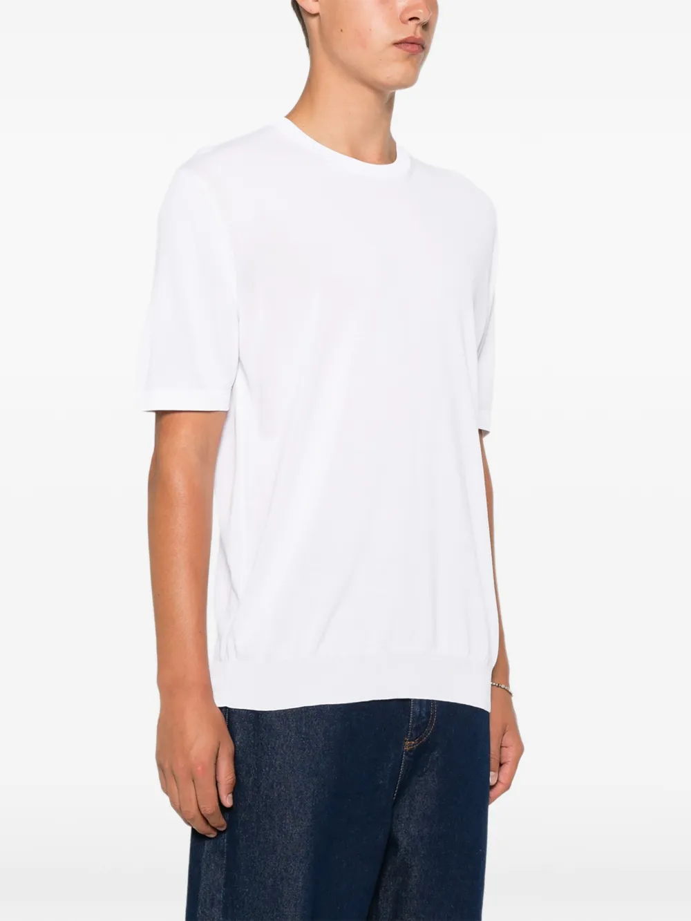 Roberto Collina T-shirt met geribbelde afwerking Wit