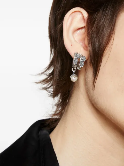 Emanuele Bicocchi Rose Pearl hoop earring