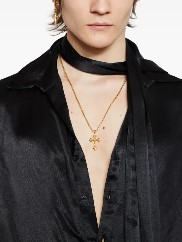 Emanuele Bicocchi Small Fleury Cross Necklace | Gold | FARFETCH