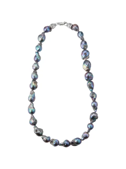 Emanuele Bicocchi oversize black Baroque pearl necklace