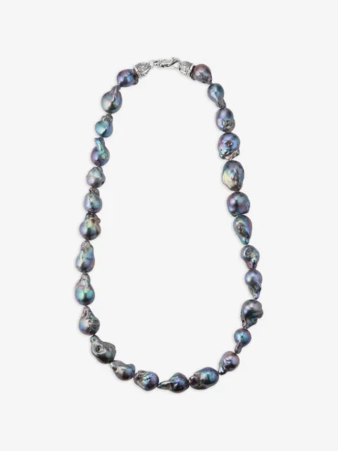 Emanuele Bicocchi oversize black Baroque pearl necklace