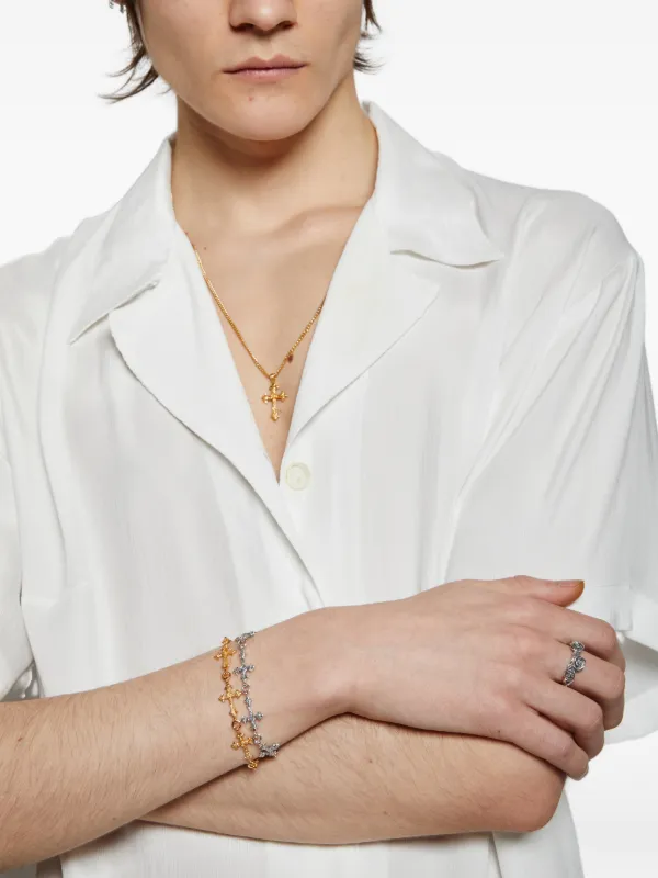 Emanuele Bicocchi Rose Multi-Cross Bracelet | Gold | FARFETCH