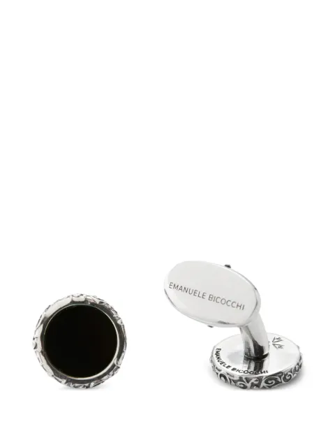 Emanuele Bicocchi onyx arabesque cufflinks