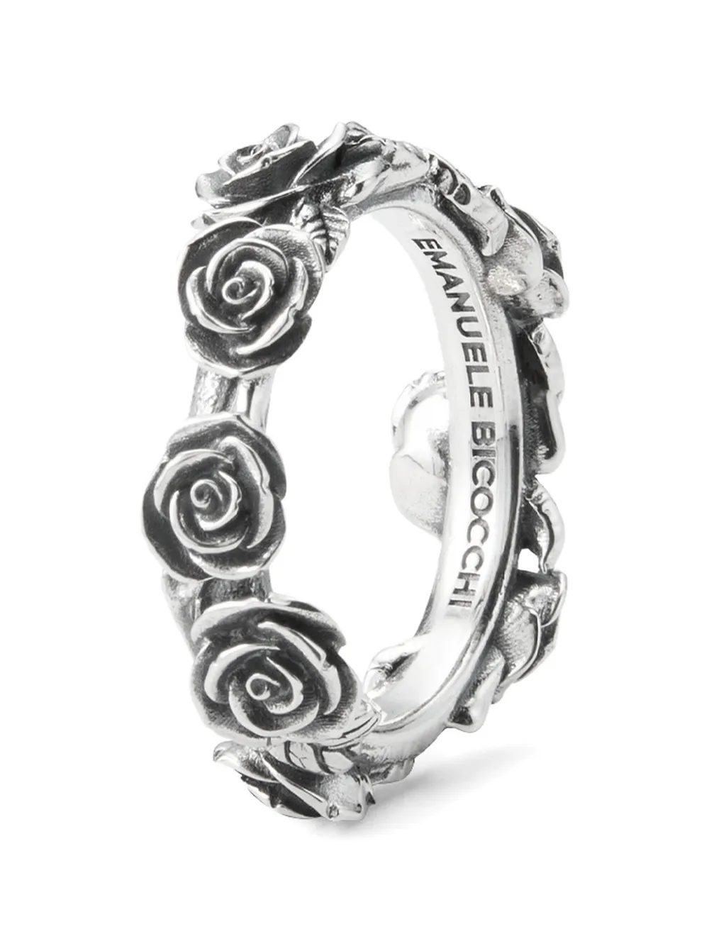 Emanuele Bicocchi Rose band ring - Argento