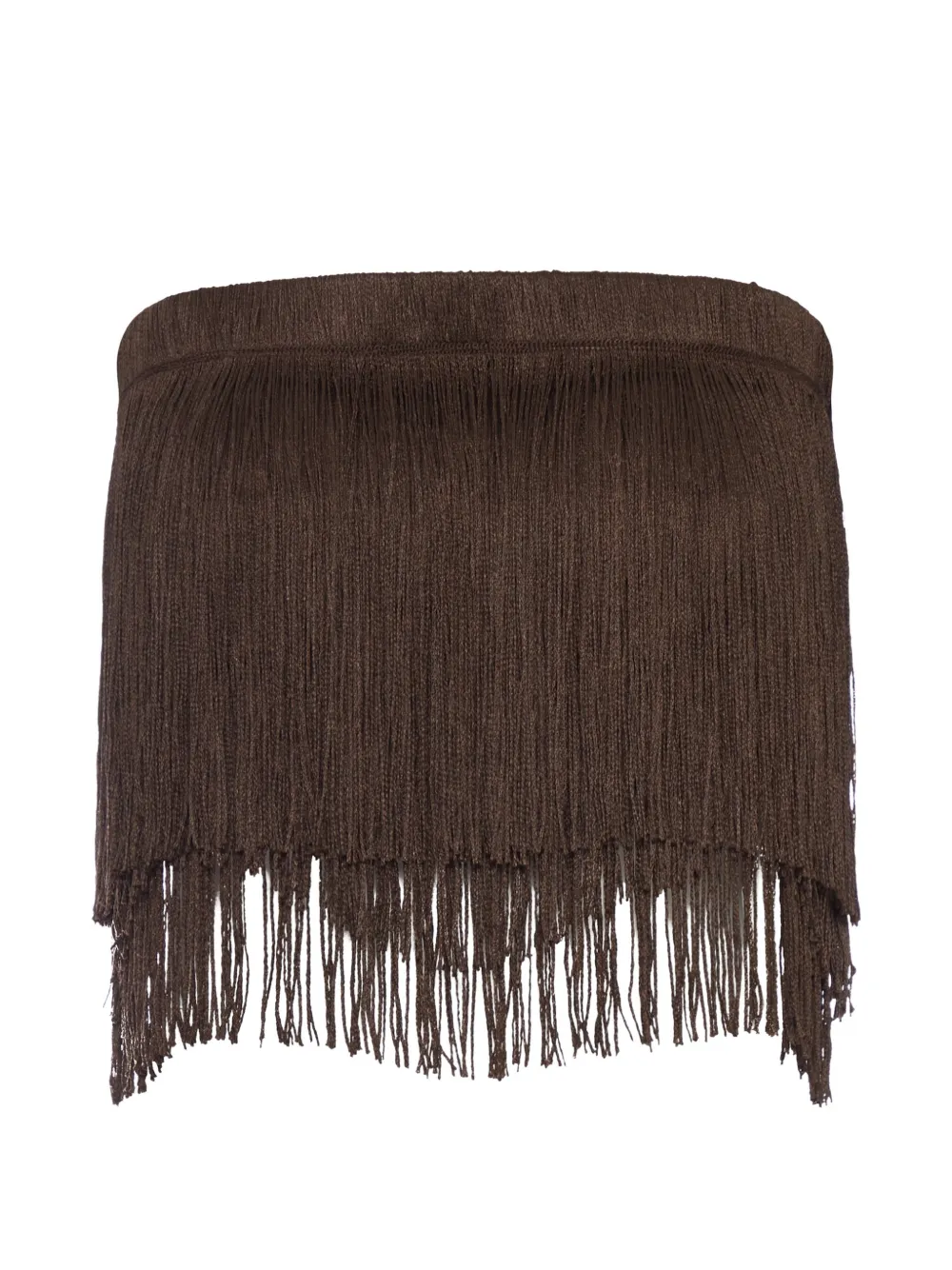 Bless Dara fringe-detail cotton top - Marrone
