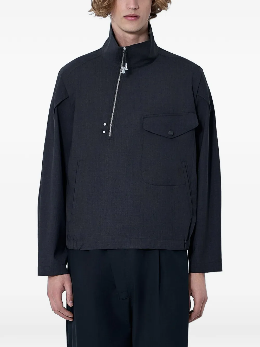 Kiko Kostadinov Farkas high-neck half-zip jacket - Grigio