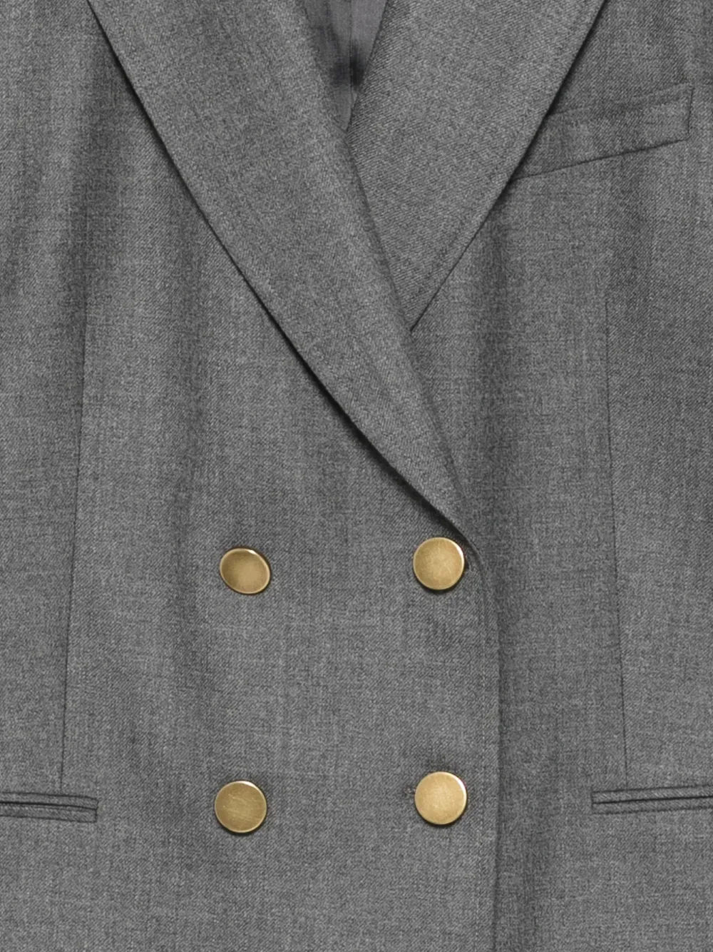 SAULINA Agata blazer met dubbele rij knopen en puntige revers Grijs