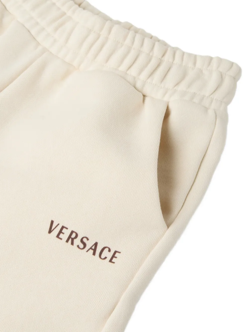 Versace Kids Trainingsbroek met logoprint Beige