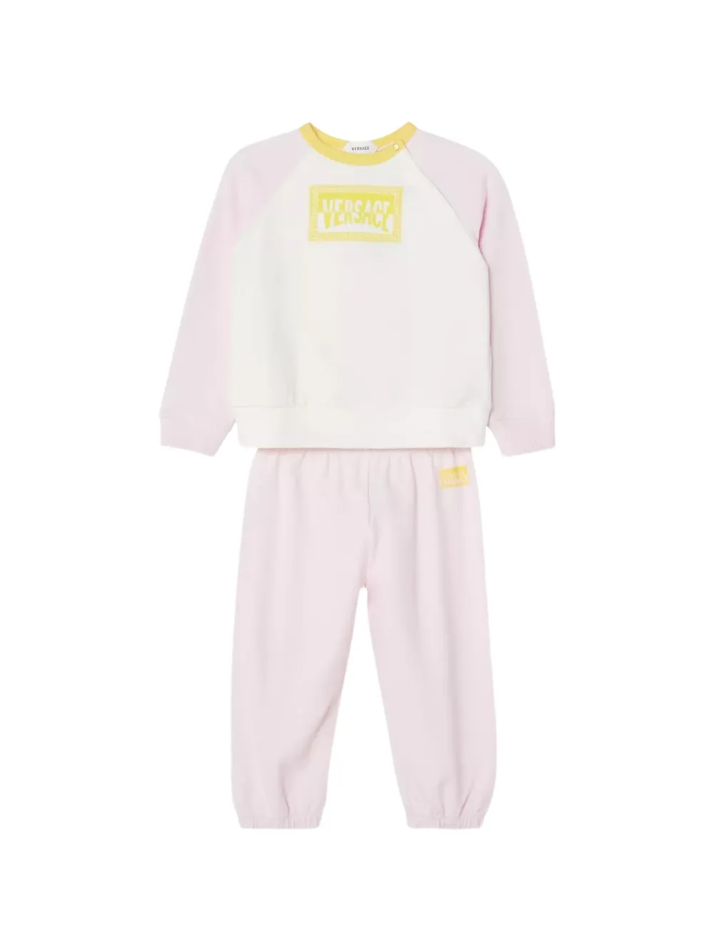 Versace Kids Tweedelig broekset met logo-print Roze