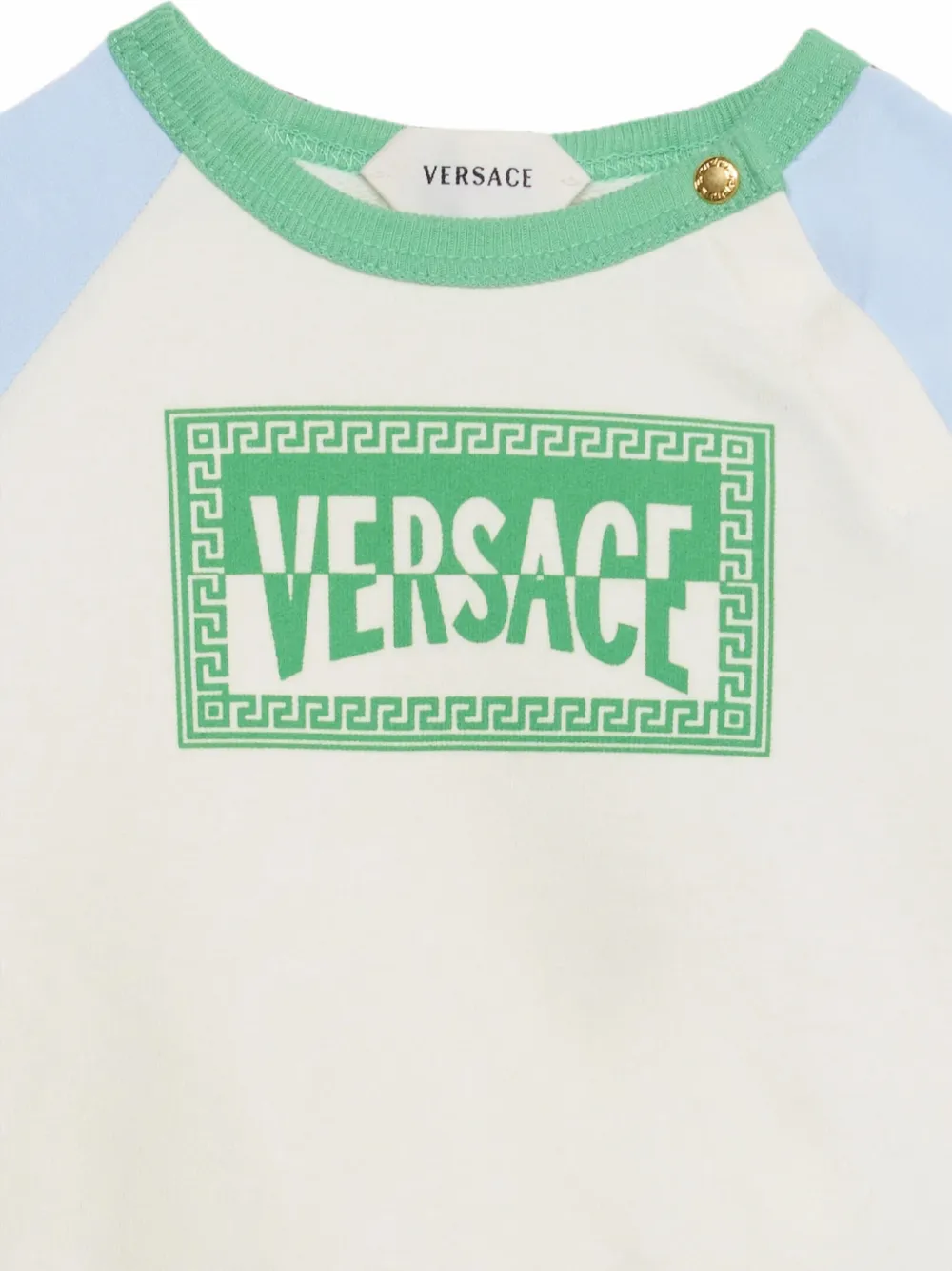 Versace Kids Tweedelig broekset met logo-print Blauw