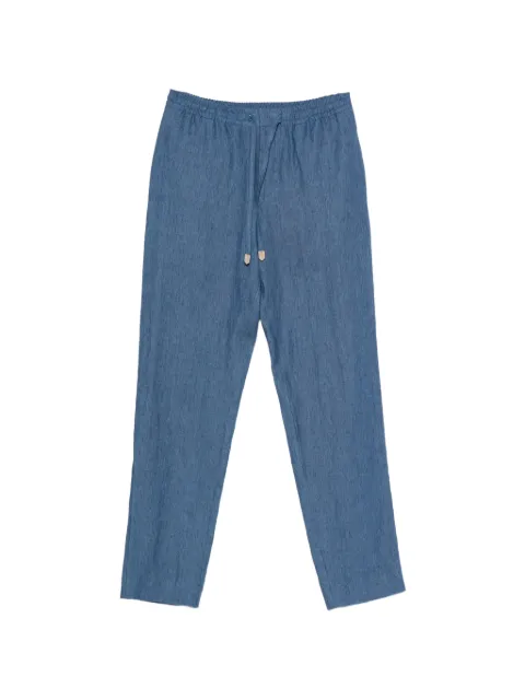 Canali drawstring-waist linen trousers