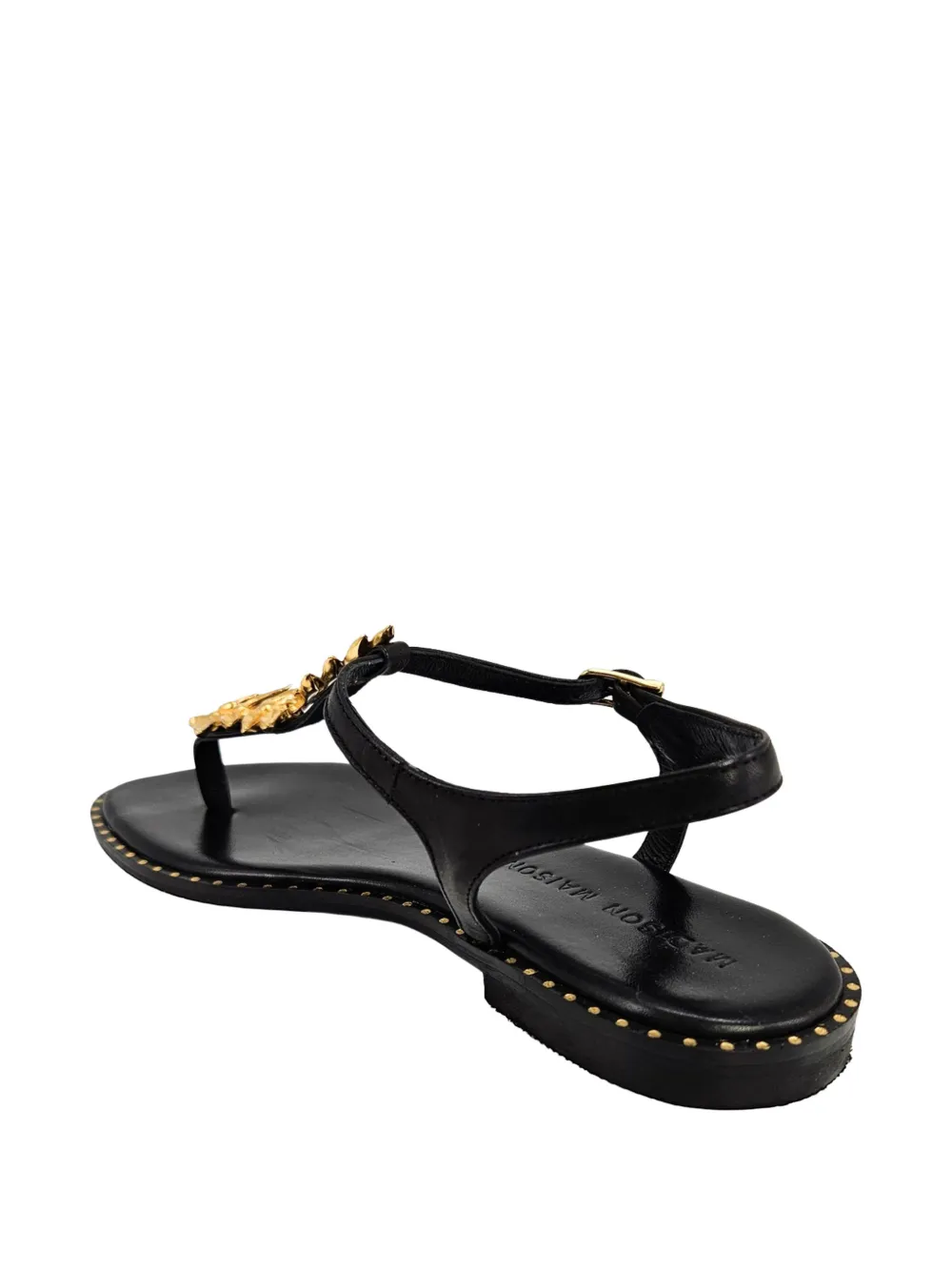 Madison.Maison leaf-embellished sandals Zwart