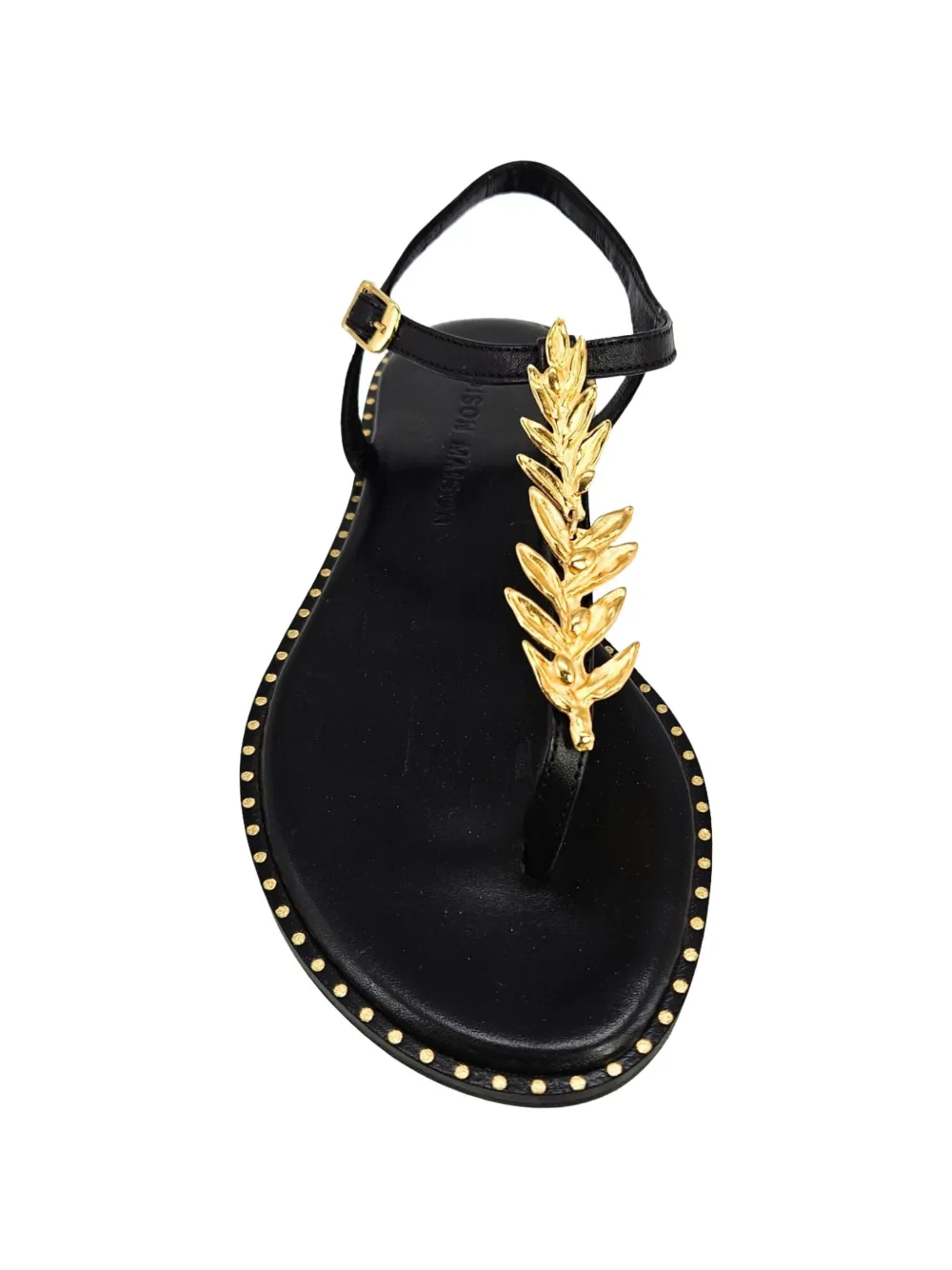 Madison.Maison leaf-embellished sandals Zwart