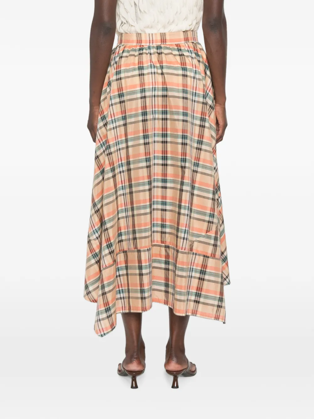 Ulla Johnson Annette geruite midi-rok Beige