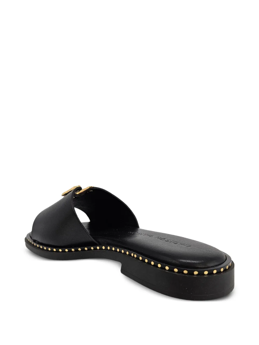 Madison.Maison hammered-hardware leather sandals Zwart