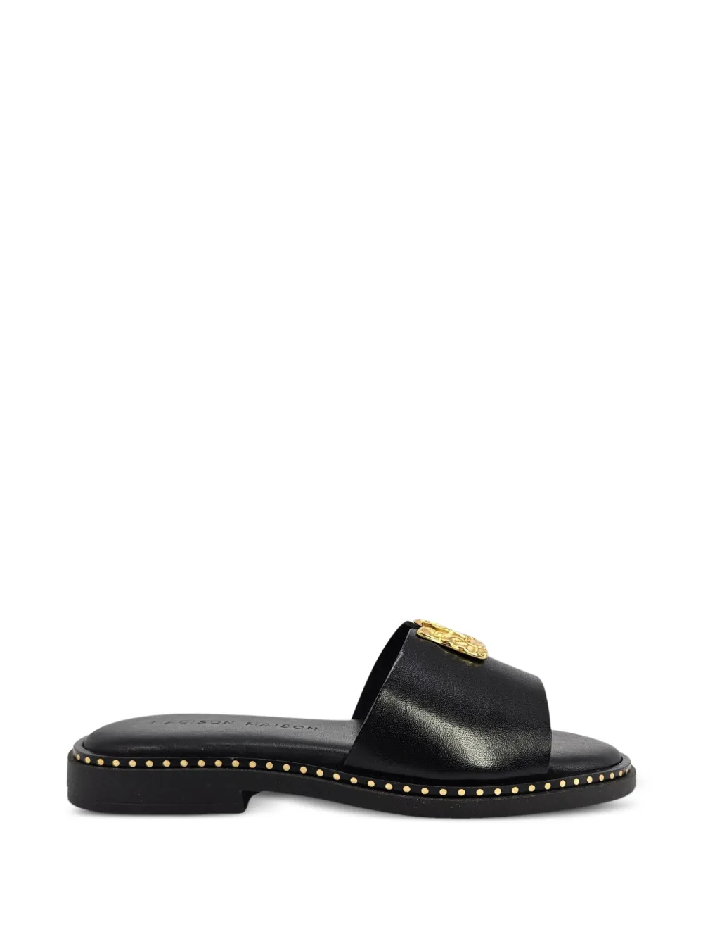 Madison.Maison hammered-hardware leather sandals - Black