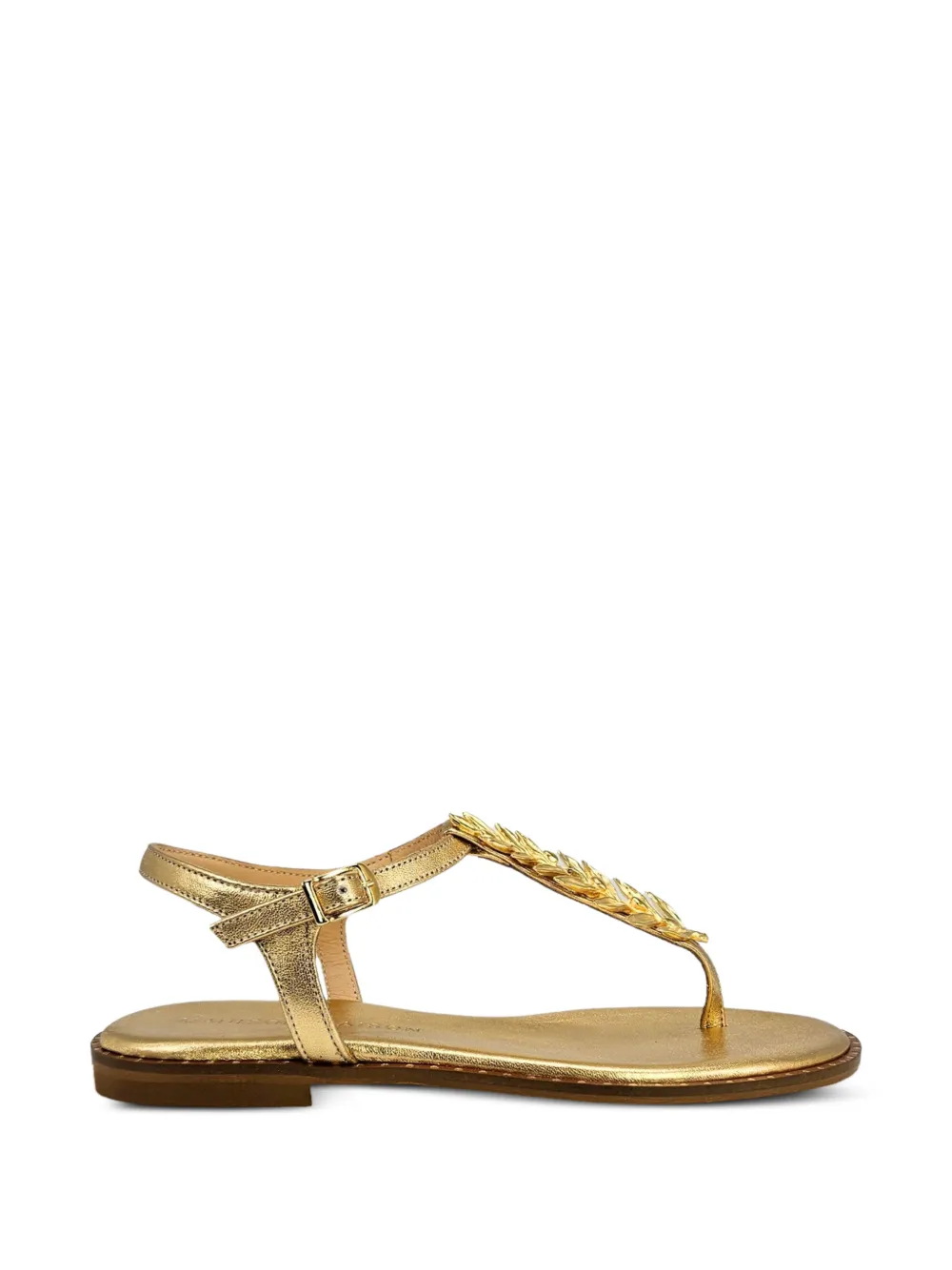 Madison.Maison leaf-embellished sandals - Gold