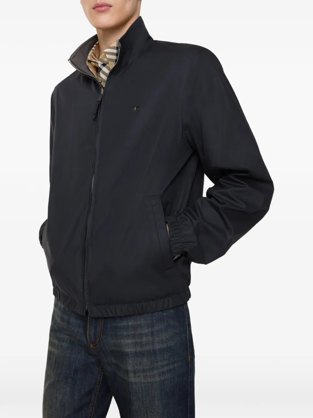 Burberry Harrington omkeerbaar katoenen jack Blauw