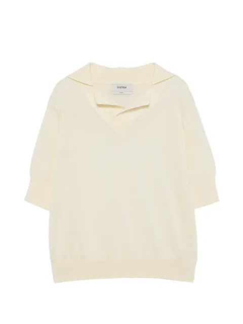 System V-neck short-sleeve top
