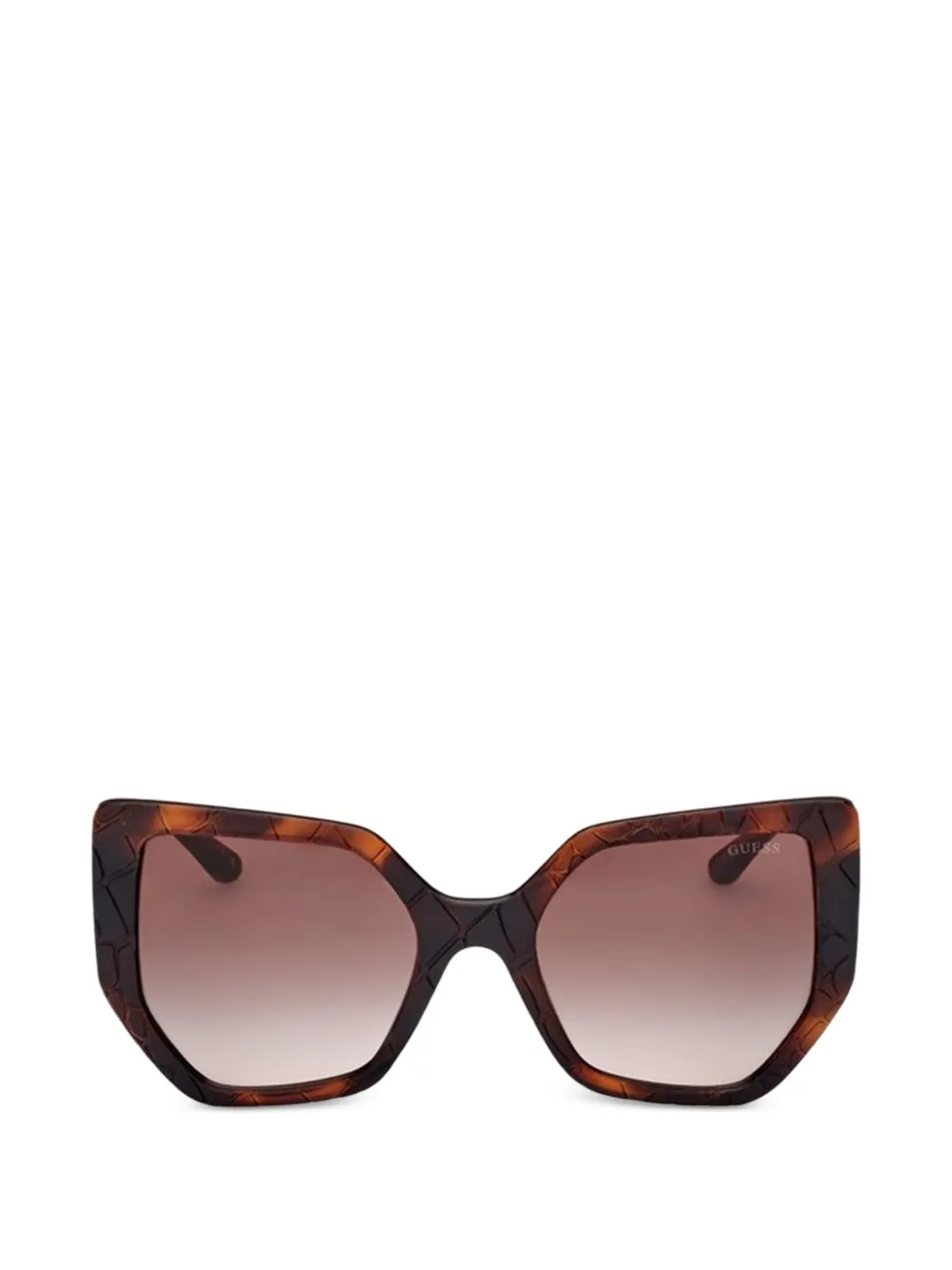 GUESS USA geometric-frame tortoiseshell-effect sunglasses - Marrone