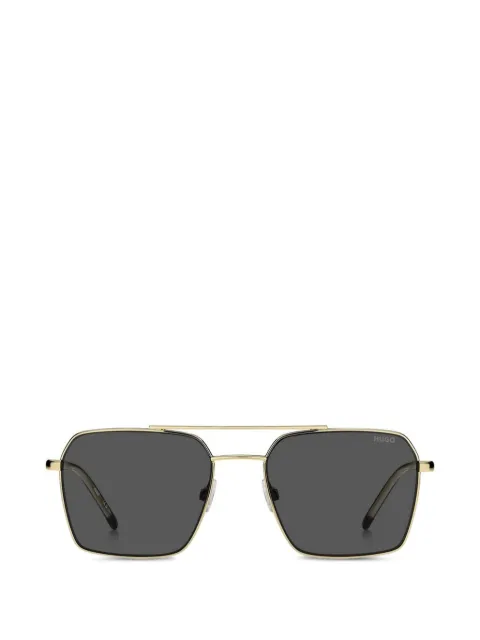 BOSS double-bridge geometric-frame sunglasses