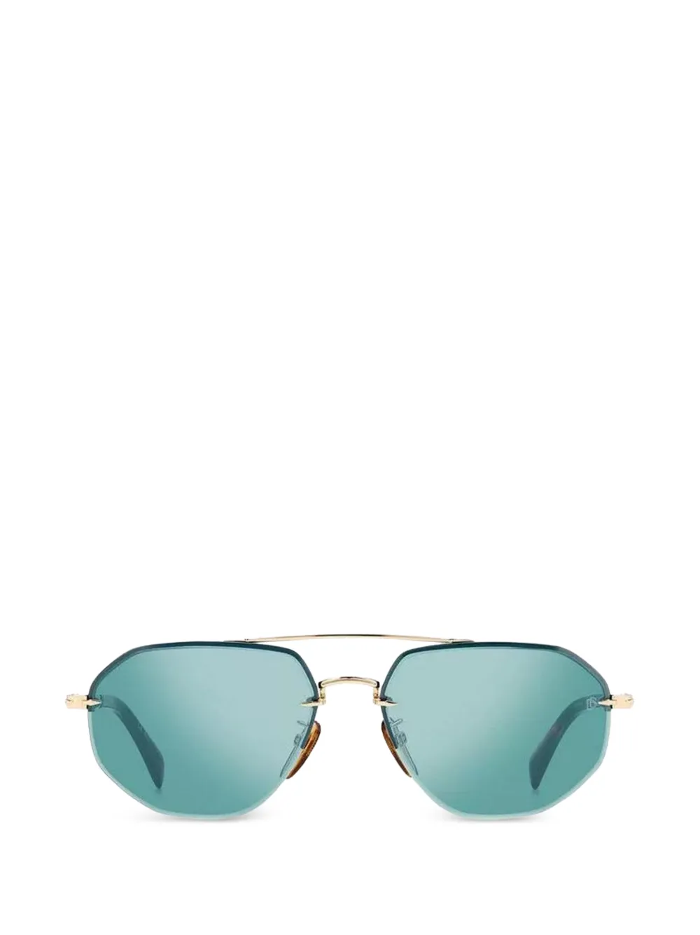 DAVID BECKHAM EYEWEAR geometric-frame rimless sunglasses - Oro