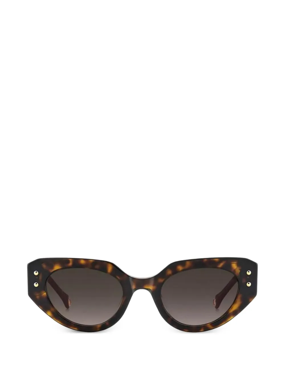 Carolina Herrera tortoiseshell-effect geometric-frame sunglasses - Marrone