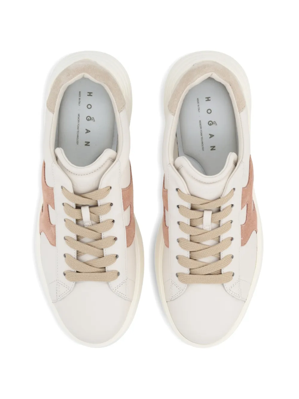 Hogan Rebel leather sneakers Beige