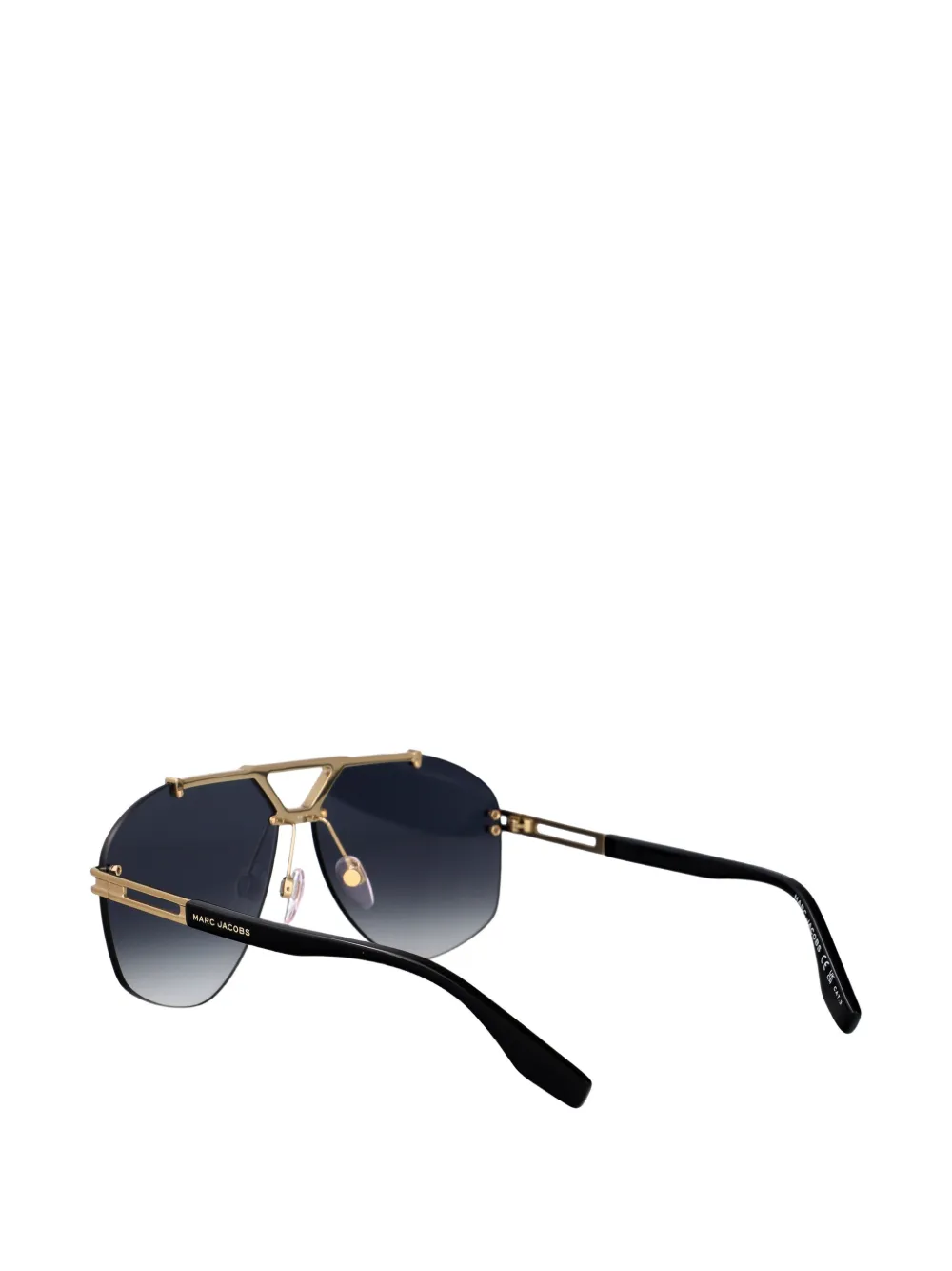 Marc Jacobs Titanium zonnebril met piloten montuur Goud