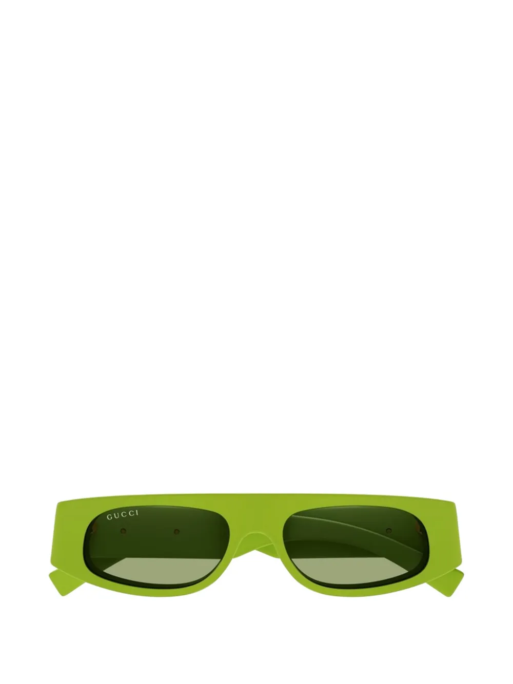 Gucci logo-plaque rectangle-frame sunglasses - Grün