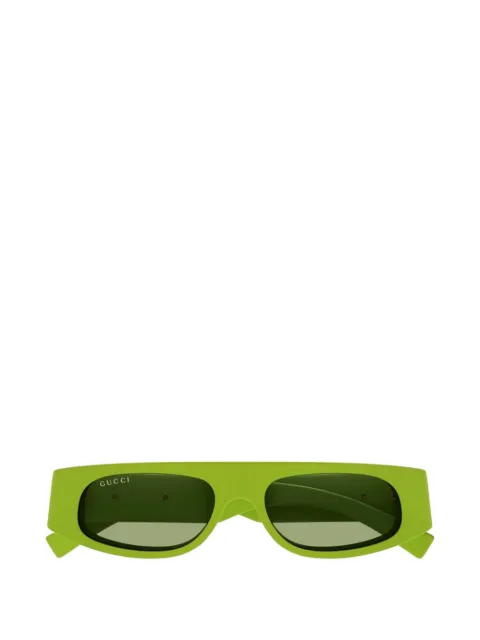 Gucci logo-plaque rectangle-frame sunglasses