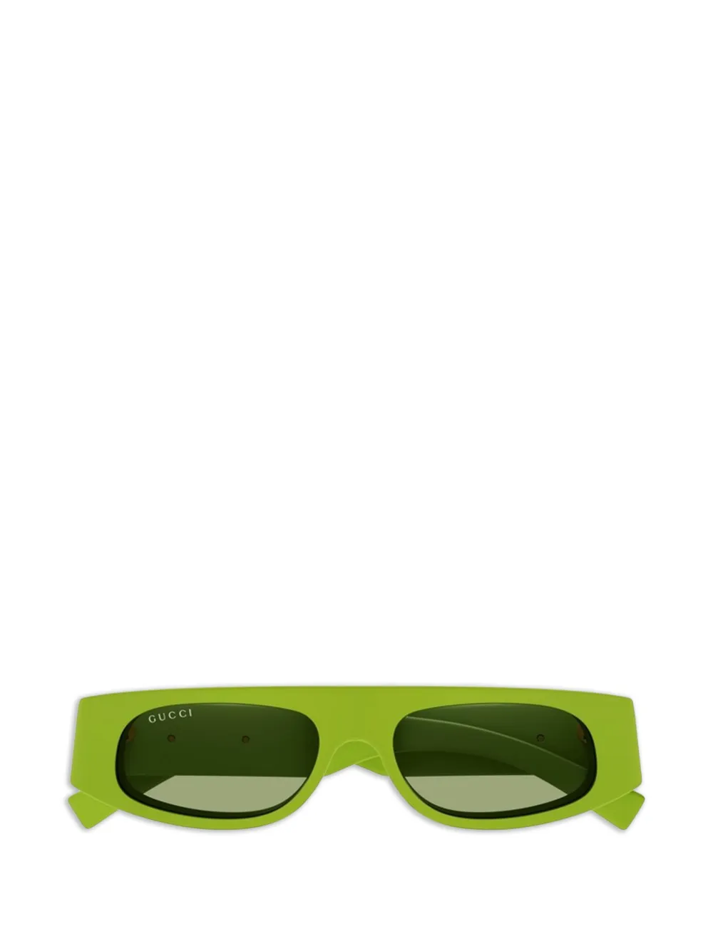 Gucci logo-plaque rectangle-frame sunglasses - Grün