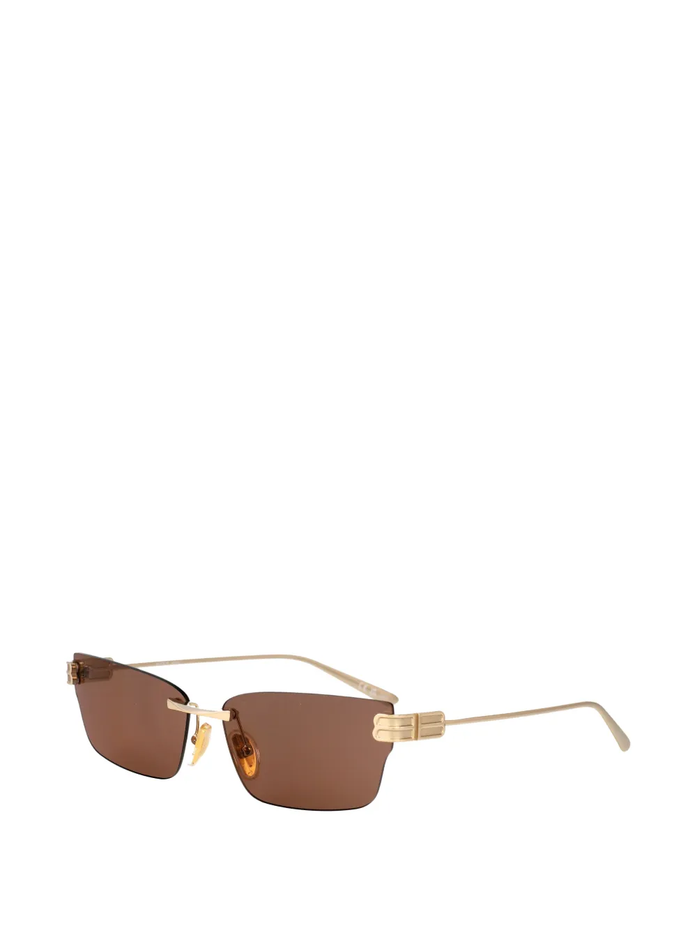 Balenciaga Eyewear Zonnebril met rechthoekig montuur Goud
