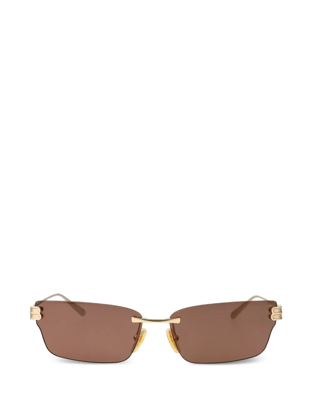 Balenciaga Eyewear rimless rectangle-frame sunglasses - Oro