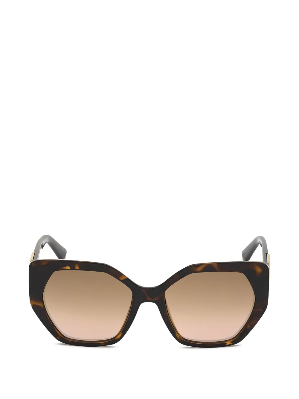 GUESS USA triangle-logo geometric-frame sunglasses - Marrone