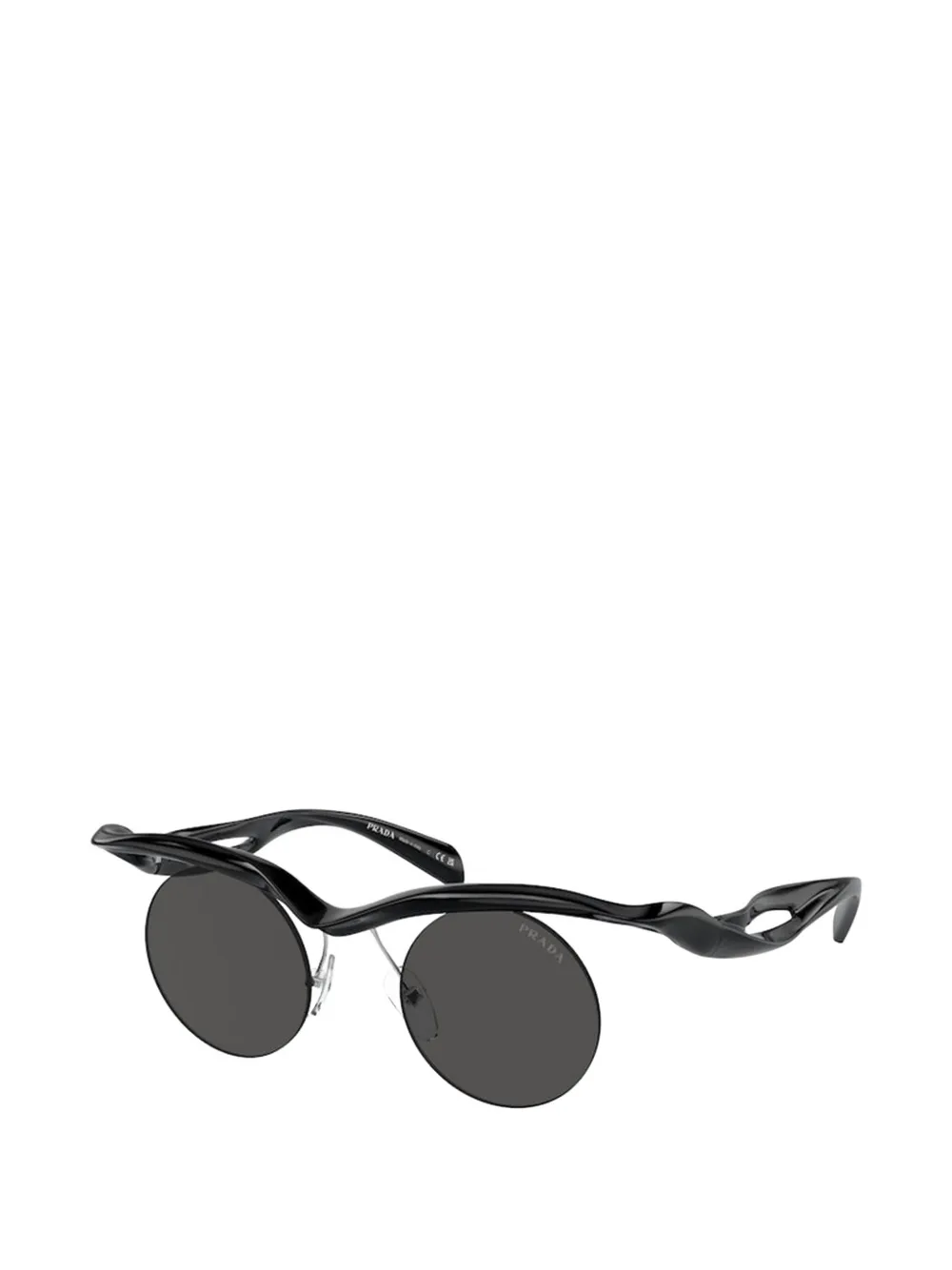 Prada sculptural round-frame sunglasses - Nero