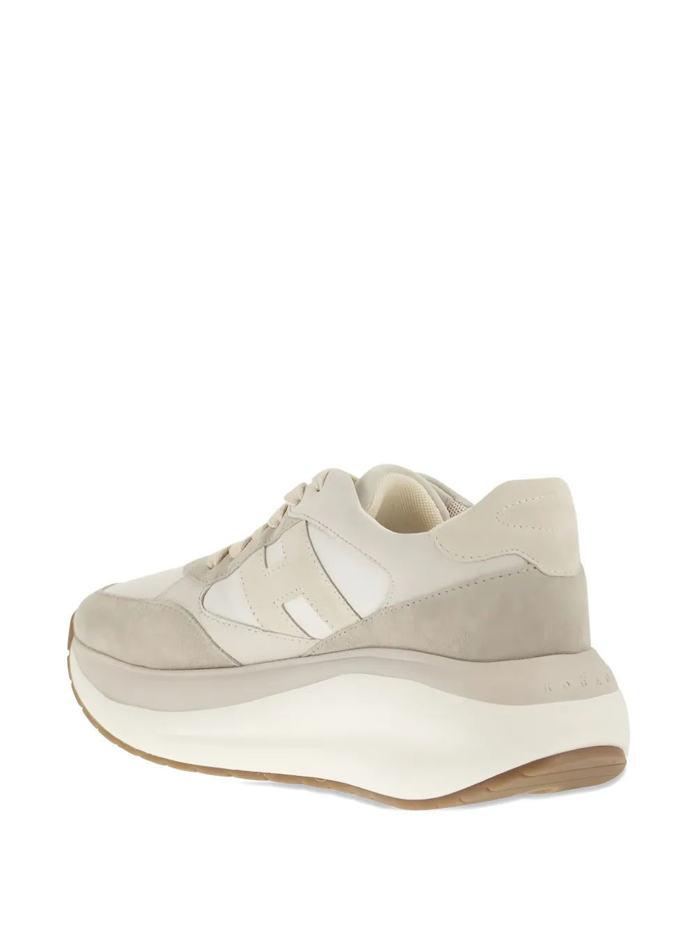 Hogan Maxi I Active lace-up suede sneakers Beige