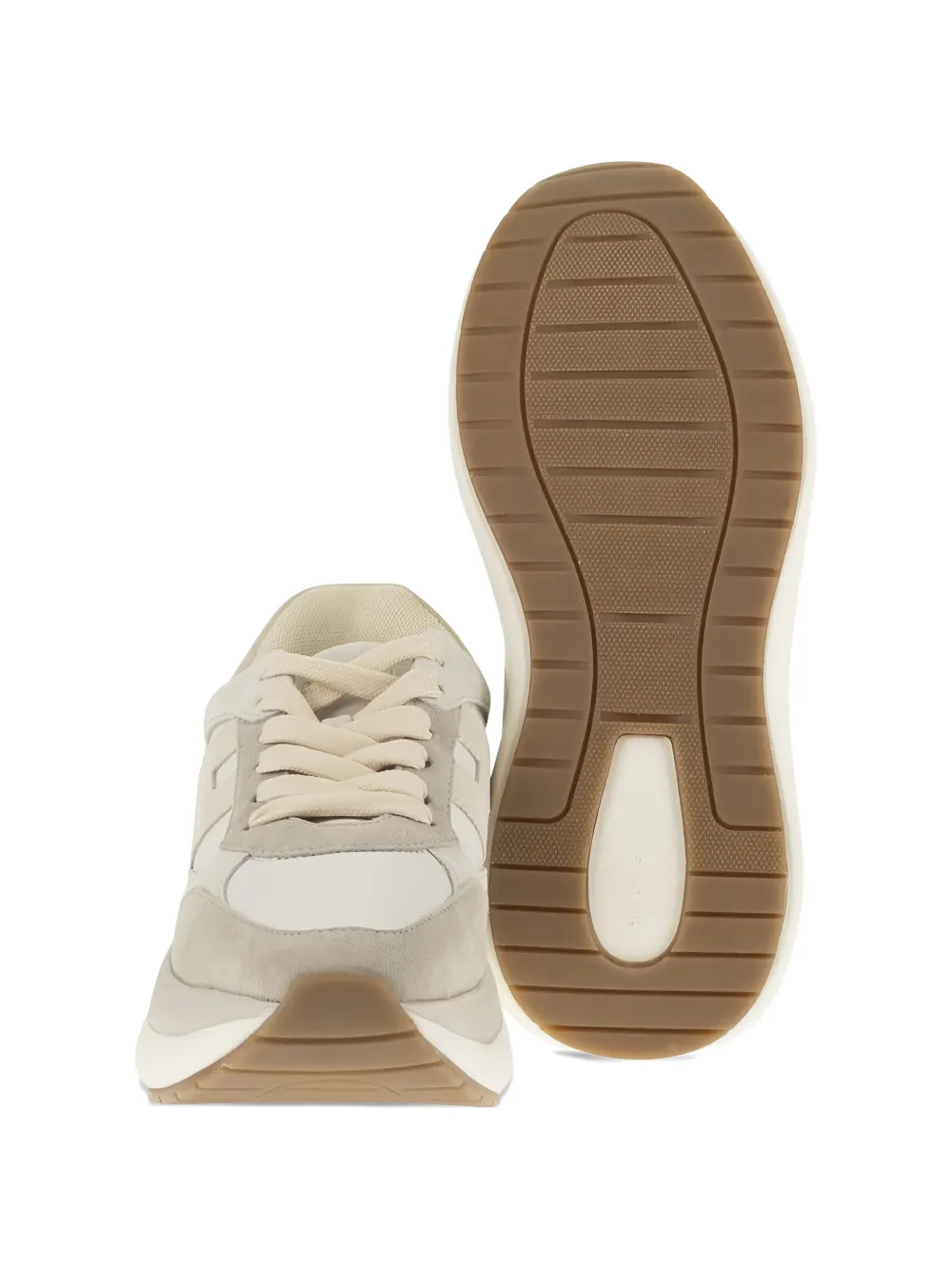 Hogan Maxi I Active lace-up suede sneakers Beige