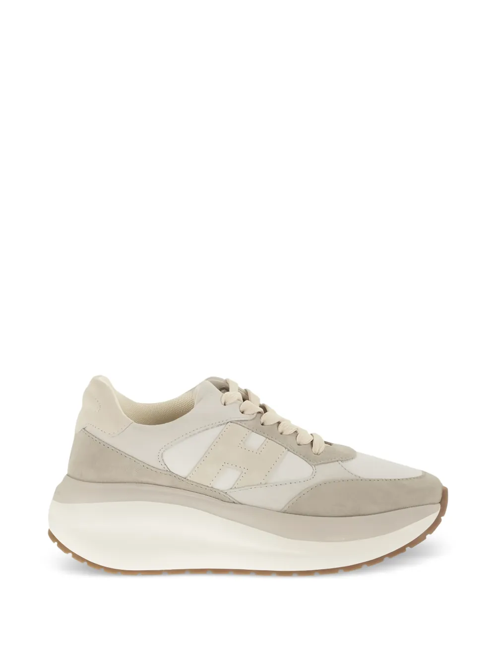Hogan Maxi I Active lace-up suede sneakers Beige