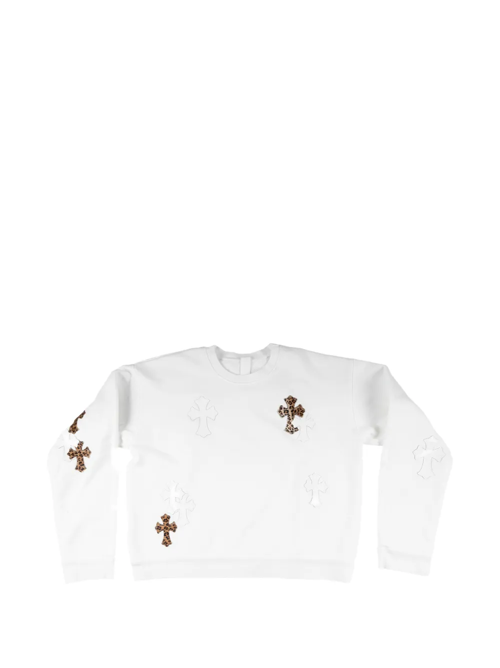 Chrome Hearts leopard-print Flooded Patch sweater - Bianco