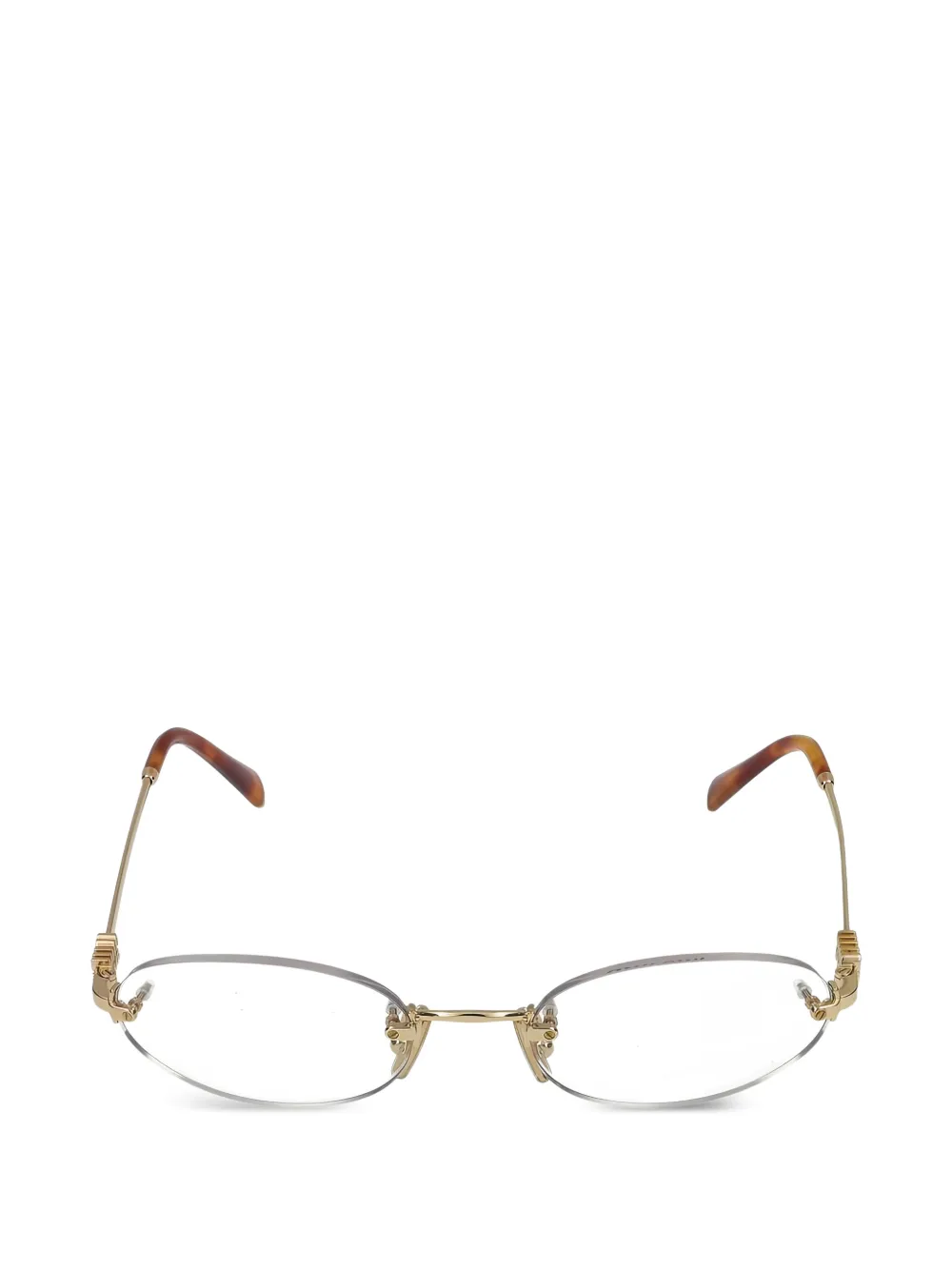 Miu Miu Eyewear rimless oval-frame glasses - Oro