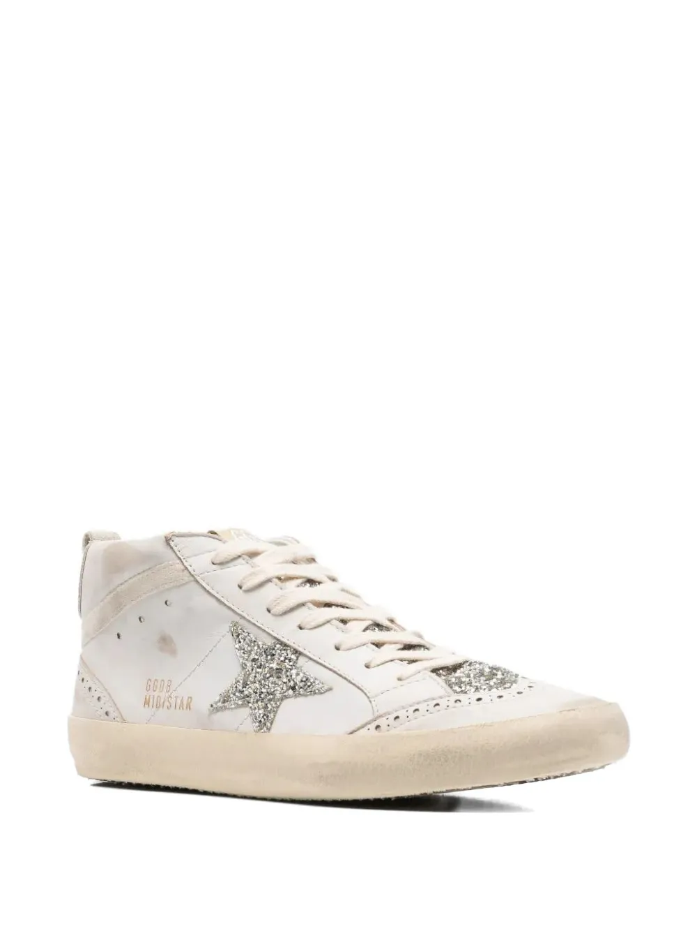 Golden Goose Mid-Star glitter-detail sneakers Beige