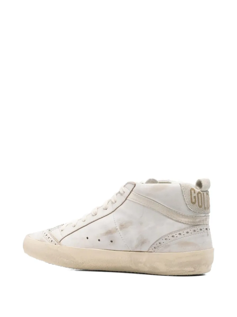 Golden Goose Mid-Star glitter-detail sneakers Beige