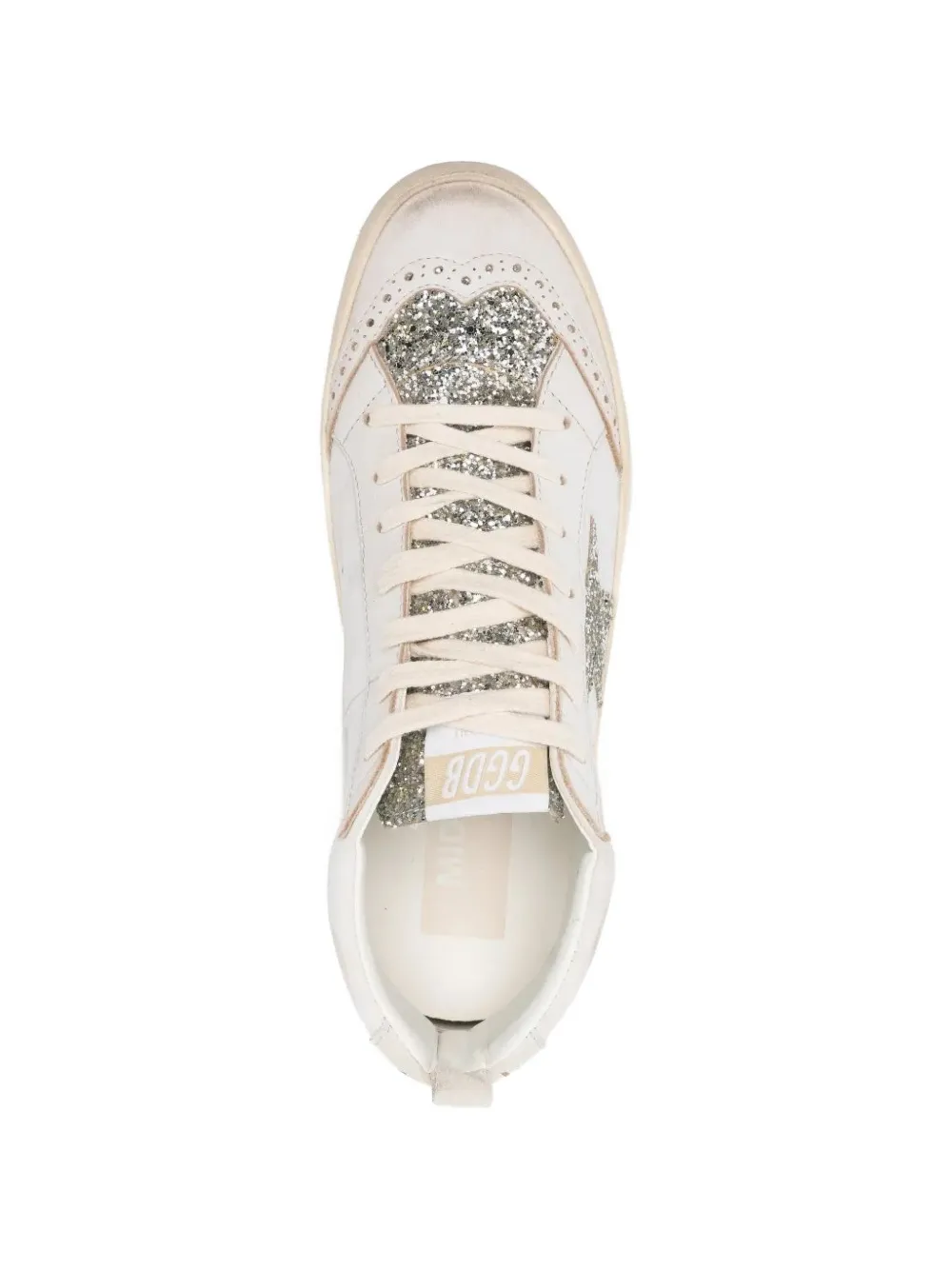 Golden Goose Mid-Star glitter-detail sneakers Beige