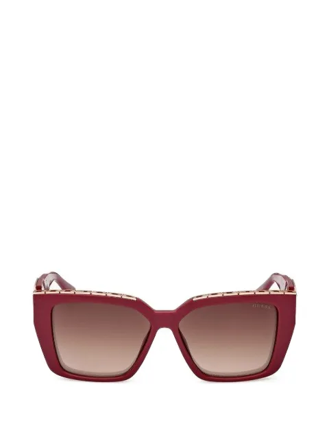 GUESS EYEWEAR 로고 장식 스퀘어 프레임 선글라스