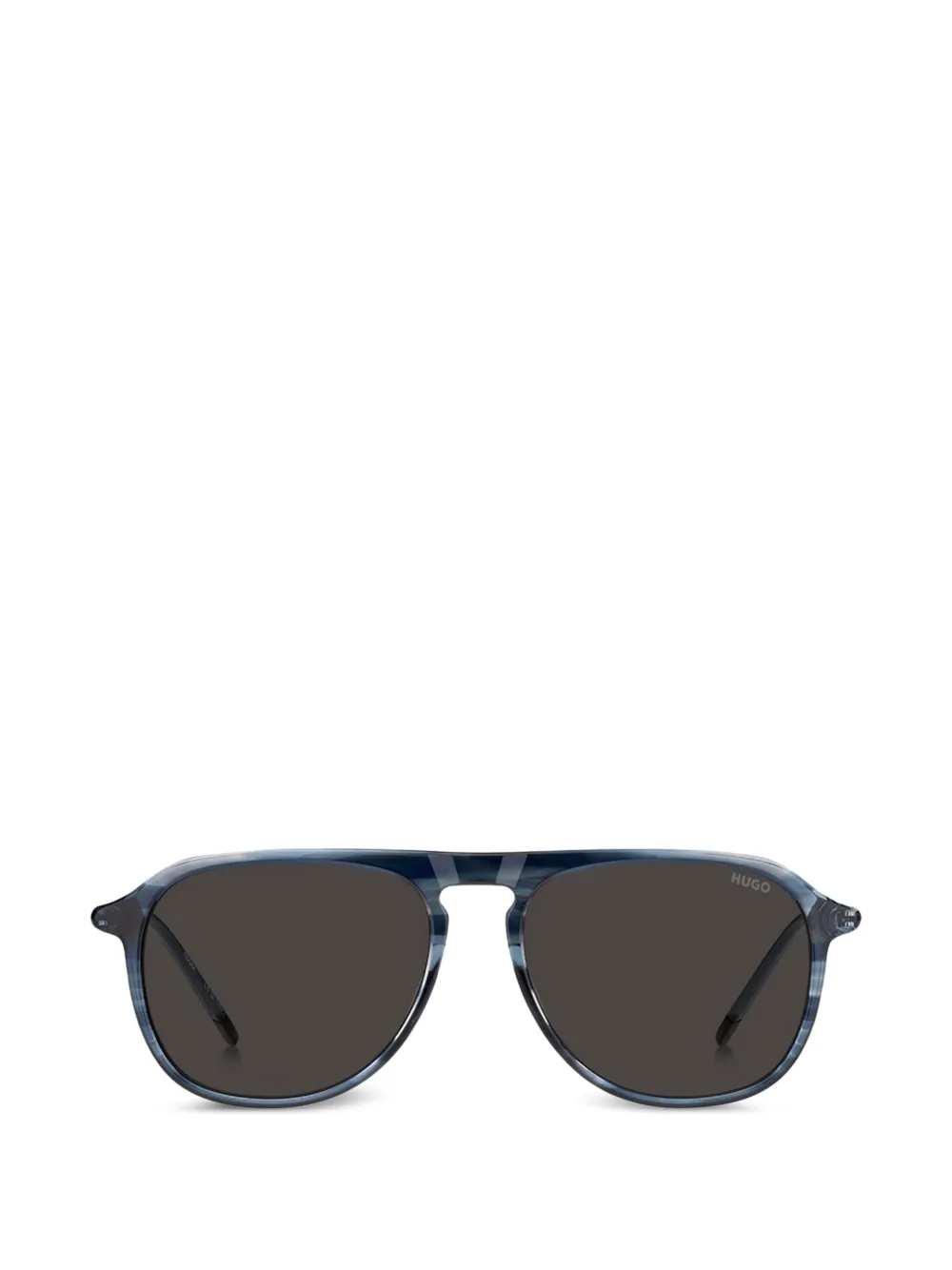 BOSS horn-effect pilot sunglasses - Blau