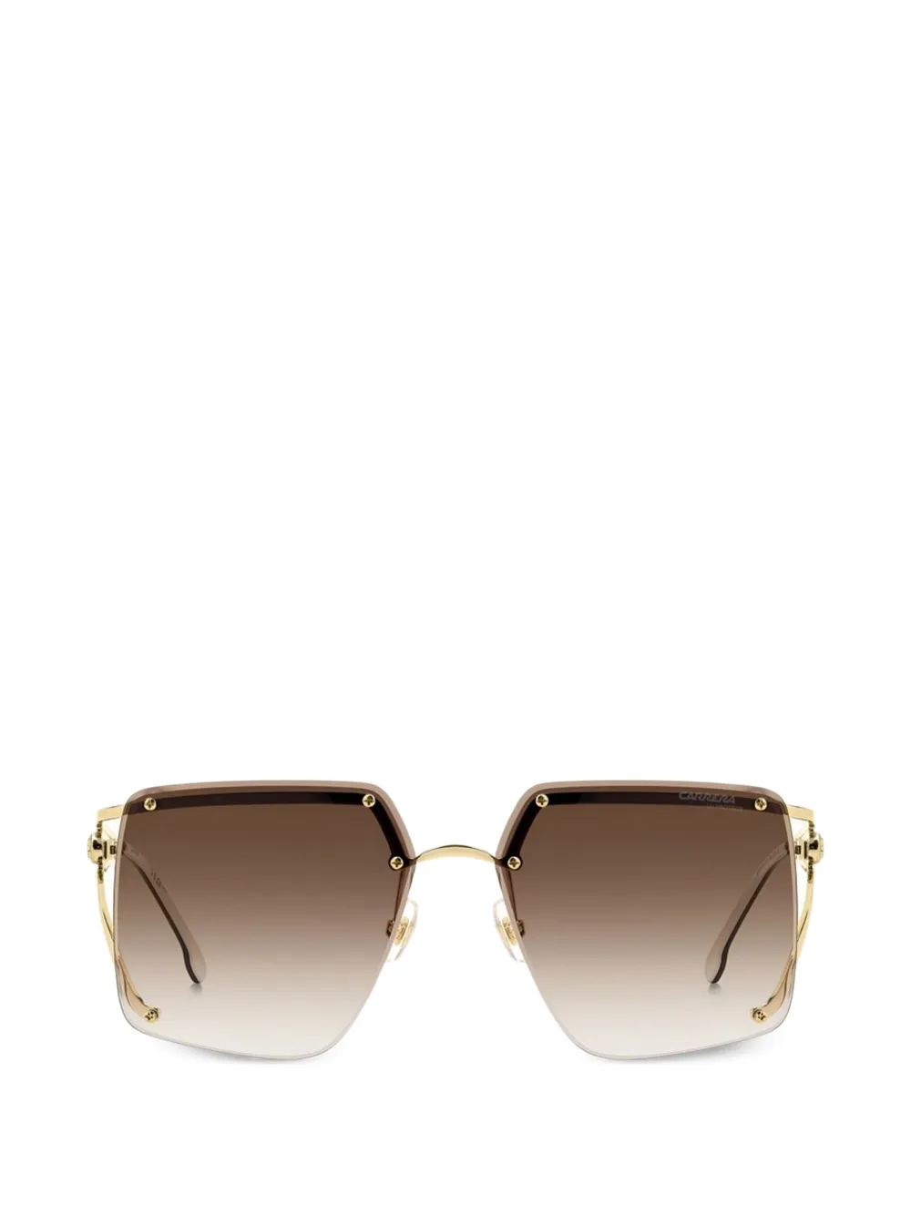 Carrera geometric-frame stud-embellished sunglasses - Braun
