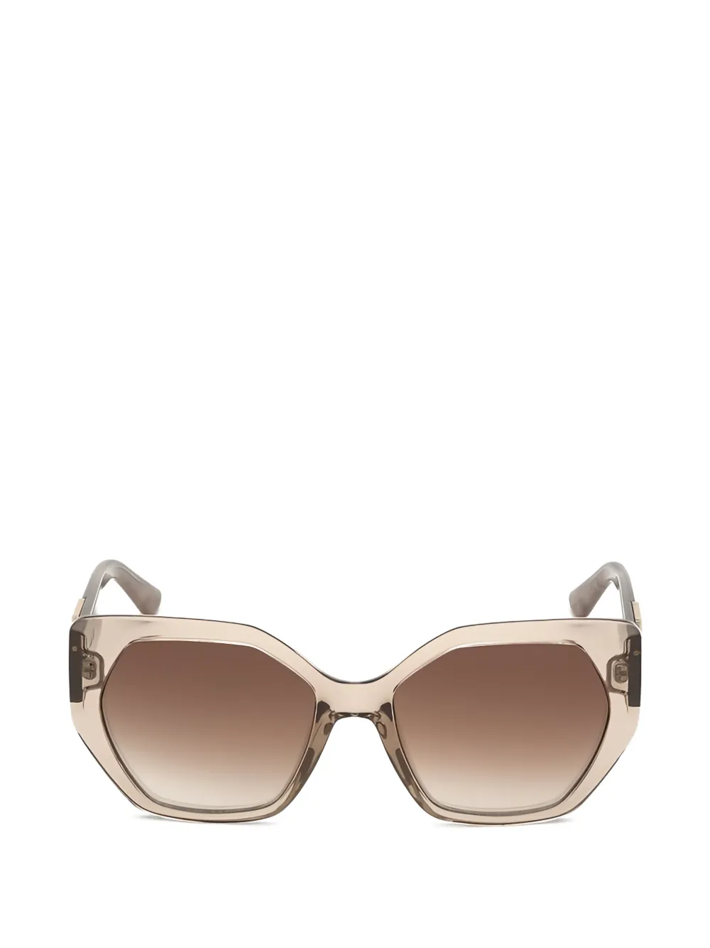 GUESS EYEWEAR leopard-print geometric-frame sunglasses - Nude