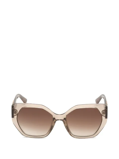 GUESS EYEWEAR leopard-print geometric-frame sunglasses