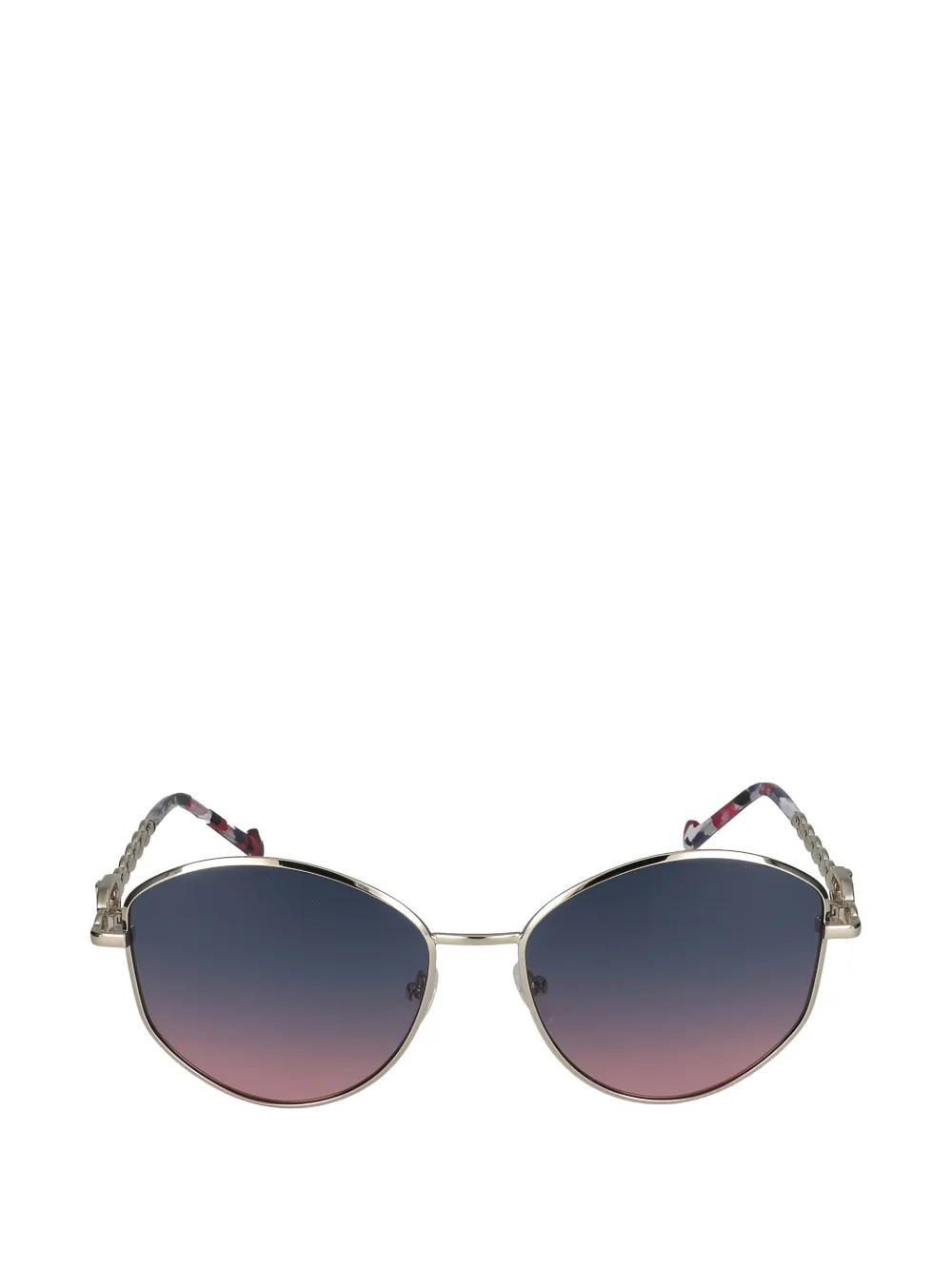 LIU JO logo-plaque chain-link sunglasses - Gold